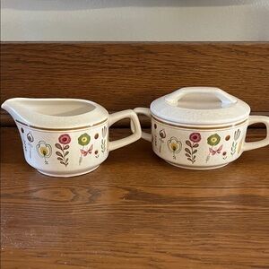 Lenox Temper-ware Floral Cream and Sugar Set